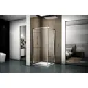 Душевой уголок Riho G007006120 квадрат 100x200см хромированный профиль эффект стекла прозрачный