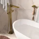 Смеситель для ванны Wasserkraft Sauer 7100 Напольный цвет золото