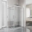 Душевой уголок Gutewetter 2541299093 прямоугольник 115x95см серый профиль эффект стекла прозрачный
