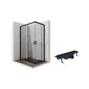 Душевой уголок Ambassador 11011205L-ST2 прямоугольник 80x120см черный профиль эффект стекла прозрачный