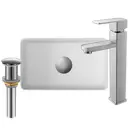 Раковина накладная Bauedge BAU Hotel mini BH1085 37 см со смесителем и выпуском цвет белый/серебристый/хром