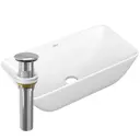 Раковина накладная Bauedge BAU Spectrum mini BH1093 47 см выпуск клик-клак цвет белый/хром