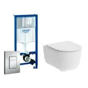 Комплект 3 в 1 инсталляция Grohe Rapid SL с унитазом Damixa Sirius DX86C1700SC, кнопка хром