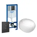 Комплект 3 в 1 инсталляция Grohe Rapid SL 38721BL1 с подвесным унитазом WeltWasser Jeckenbach, кнопка черная матовая