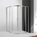 Душевой уголок Cezares MOLVENO-R-22-80+30-C-Cr-IV округлый 110x110см хромированный профиль эффект стекла прозрачный