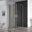 Душевой уголок Cezares SLIDER-A-2-80/90-BR-Cr прямой 80x80см хромированный профиль эффект стекла тонированный