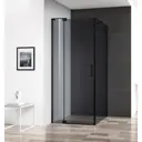 Душевой уголок Cezares SLIDER-AH-1-80-90/100-GRIGIO-NERO прямой 90x80см черный профиль эффект стекла тонированный