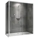 Душевой уголок Abber Komfort AG93160-S102 прямоугольный 100x160см хромированный профиль эффект стекла прозрачный