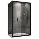 Душевой уголок Abber Sonnenstrand AG07120B-S85B прямоугольный 85x120см черный профиль эффект стекла прозрачный