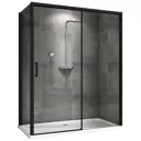 Душевой уголок Abber Komfort AG93170B-S92B прямоугольный 90x170см черный профиль эффект стекла прозрачный