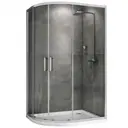 Душевой уголок Abber Schwarzer Diamant AG01190 ассиметричный 90x100см хромированный профиль эффект стекла прозрачный