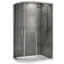 Душевой уголок Abber Schwarzer Diamant AG01180 ассиметричный 80x100см хромированный профиль эффект стекла прозрачный