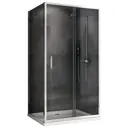 Душевой уголок Abber Schwarzer Diamant AG301005-S705 прямоугольный 70x100см хромированный профиль эффект стекла прозрачный