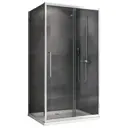 Душевой уголок Abber Schwarzer Diamant AG30150H-S100 прямоугольный 100x150см серебро профиль эффект стекла прозрачный