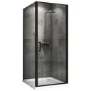 Душевой уголок Abber Sonnenstrand AG04090B-S90B квадрат 90x90см черный профиль эффект стекла прозрачный