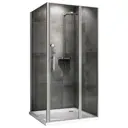 Душевой уголок Abber Sonnenstrand AG04120S-S85 прямоугольный 85x120см серебро профиль эффект стекла прозрачный