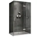 Душевой уголок Abber Zart AG08100-S101 квадрат 100x100см серебро профиль эффект стекла прозрачный