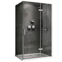Душевой уголок Abber Zart AG08110-S71 прямоугольный 70x110см серебро профиль эффект стекла прозрачный