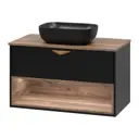 Тумба под раковину Brevita Bergen BER-07090-19-02-1Я 90см цвет черный