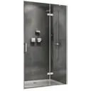 Душевая дверь Abber AG08120 120см эффект стекла прозрачный распашной