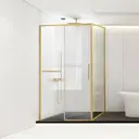 Душевой уголок Vincea Slim Soft VSR-1SS9011CLG прямоугольник 90x110см золото профиль эффект стекла прозрачное закаленное стекло