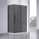 Душевой уголок Vincea Slim-N VSR-4SN8011CGB прямоугольник 80x110см черный профиль эффект стекла тонированный