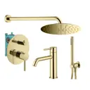 Комплект смесителей для душа Plumberia Selection KITXO18OR53, золото 24К