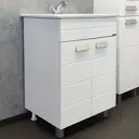 Тумба под раковину Comforty Модена 00-00001642 с раковиной 61см цвет белый