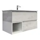 Тумба под раковину Comforty 00-00014644 с раковиной 91см цвет дуб белый