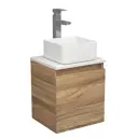 Тумба подвесная Bauedge Bau Dream SD3006 Blackwood 35 раковина Mini 24x24 смеситель для раковины высокий Hotel Still нержавеющая сталь