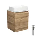 Тумба Bau Dream Blackwood 50 с дверцей SD3029, раковина Hotel 48x37, выпуск клик клак, хром
