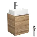 Тумба Bau Dream Blackwood 50 с дверцей SD3034, раковина BAU Hotel 48x37, смеситель для раковины высокий Hotel Still, выпуск клик клак, хром