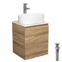 Тумба Bau Dream Blackwood 50 SD3043. раковина Nimb 50x36. смеситель для раковины высокий Hotel Still. нержавеющая сталь. выпуск клик клак. хром