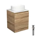 Тумба Bau Dream Blackwood 50 с дверцей SD3047, раковина BAU Dream круглая D41, выпуск клик клак, хром