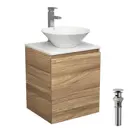 Тумба Bau Dream Blackwood 50 с дверцей SD3070, раковина BAU Dream D43, смеситель для раковины высокий Hotel Still, нержавеющая сталь, выпуск клик клак