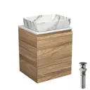 Тумба Bau Dream Blackwood 50 с дверцей SD3076, раковина Hotel 51x39, мрамор, выпуск клик клак, черный