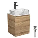 Тумба Bau Dream Blackwood 50 SD3081. раковина BAU Hotel 51x39. мрамор. смеситель для раковины высокий Hotel Black. черный. выпуск клик клак. черный