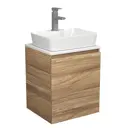 Тумба Bau Dream Blackwood 50 с дверцей SD3166, раковина Cerama 48x37 белая, смеситель Hotel Still, нерж. сталь