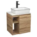 Тумба Bauedge Bau Dream Blackwood 60 правая раковина BAU Hotel Black Rand 48x37 смеситель для раковины высокий Hotel Black черный