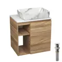 Тумба Bauedge Bau Dream Blackwood 60 правая раковина Hotel 51x39 мрамор выпуск клик клак белый