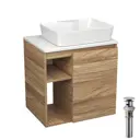 Тумба Bauedge Bau Dream Blackwood 60 правая раковина Cerama 48x37 белая выпуск клик клак хром
