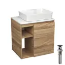 Тумба Bauedge Bau Dream Blackwood 60 правая раковина Cerama 48x37 белая выпуск клик клак черный