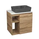 Тумба Bauedge Bau Dream Blackwood 60 правая раковина Cerama 48x37 темно-серая матовая