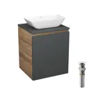 Тумба Bauedge Bau Dream Blackwood 50 графит раковина Spectrum mini 47x24 выпуск клик клак белый