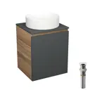 Тумба Bauedge Bau Dream Blackwood 50 графит раковина круглая D41 выпуск клик клак белый