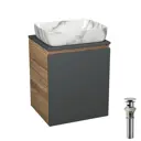 Тумба Bauedge Bau Dream Blackwood 50 графит раковина Hotel 51x39 мрамор выпуск клик клак хром