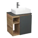 Тумба Bauedge Bau Dream Blackwood 60 правая графит раковина BAU Hotel 48x37 смеситель для раковины высокий Hotel Still нержавеющая сталь