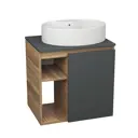 Тумба Bauedge Bau Dream Blackwood 60 правая графит раковина Nimb 51x41 белая