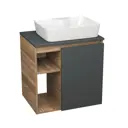 Тумба Bauedge Bau Dream Blackwood 60 правая SD4353, графит, раковина Cerama 48x37 белая