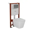 Комплект инсталляции Bauedge Bau Ideal E458103-BS0001-HQ2-E00113, с унитазом безободковым Stil 52x36 Hurricane-2 клавиша Round, хром